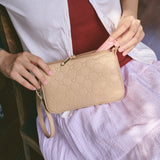 Aura Wristlet Bag in Beige
