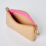 Aura Wristlet Bag in Beige