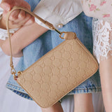 Aura Wristlet Bag in Beige