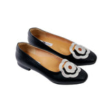 Bloom Ballerina Flats in Hana Black and Silver