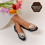 Bloom Ballerina Flats in Hana Black and Silver