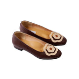 Bloom Ballerina Flats in Hana Espresso and Beige