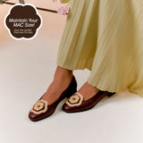 Bloom Ballerina Flats in Hana Espresso and Beige