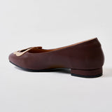 Bloom Ballerina Flats in Hana Espresso and Beige