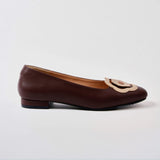 Bloom Ballerina Flats in Hana Espresso and Beige