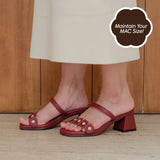 Blossom Block Heels in Hana Maroon