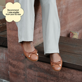 Classic Ballerina Flats in Camel Brown