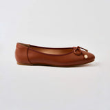 Classic Ballerina Flats in Camel Brown