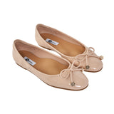 Classic Ballerina Flats in Glossy Beige