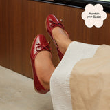 Classic Ballerina Flats in Glossy Maroon
