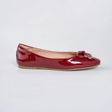 Classic Ballerina Flats in Glossy Maroon