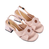 Capri Cross Block Mules in Pink