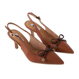 Classic Slingback Heels in Camel Brown