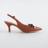 Classic Slingback Heels in Camel Brown
