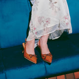 Classic Slingback Heels in Camel Brown