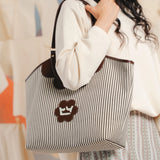 Coastal Reversible Bag in Brown Stripe