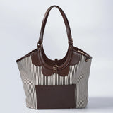Coastal Reversible Bag in Brown Stripe