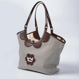 Coastal Reversible Bag in Brown Stripe