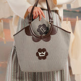 Coastal Reversible Bag in Brown Stripe