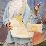 Coastal Reversible Bag in Mustard Stripe