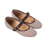 Crema Stripe Flats in Brown