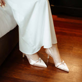 Dawn Hana Slingback in Blush Satin