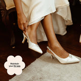 Dawn Hana Slingback in Ivory Satin