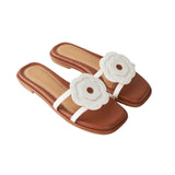 Fresh Flats in Hana White & Brown