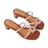 Hana OG Heels in Dusty Pink & Brown