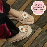 Hana Cross Sandals in Mesh Beige