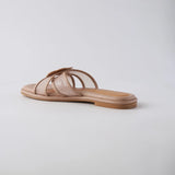 Hana Cross Sandals in Mesh Beige