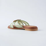 Hana Cross Sandals in Mesh Sage Green