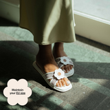 Hana Cross Sandals in Mesh White