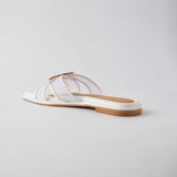 Hana Cross Sandals in Mesh White