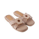 Hana Cross Sandals in Mesh Beige
