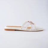 Hana Cross Sandals in Mesh White