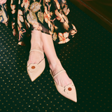 Hana Flats Mules in Beige