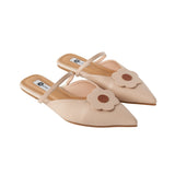 Hana Flats Mules in Beige
