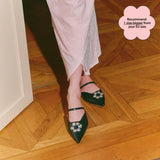 Hana Flats Mules in Jewel Black