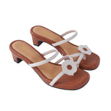 Hana OG Heels in White & Brown