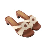 Harmony Heels in Hana Brown & Beige