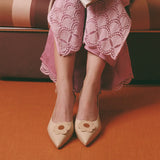Kasih Kitten Heels in Beige