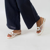 Kay Flats in Hana Polka White