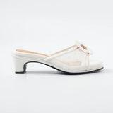 Kay Kitten Heels in Hana Polka White