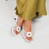 Kay Kitten Heels in Hana Polka White
