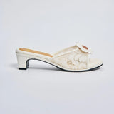 Keen Kitten Heels in Lace White