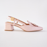 Loafer Mules in Hana Dusty Pink Cheongsam