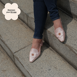 Loafer Mules in Hana Dusty Pink Cheongsam