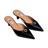 Lyra Hana Mules in Matte Black