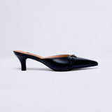 Lyra Hana Mules in Matte Black